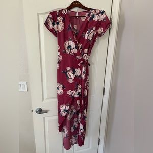Pink Mauve Floral Maxi Dress